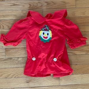 Original VINTAGE Chocolate Soup red top with clown  and ruffled sleeves 3T-RARE!